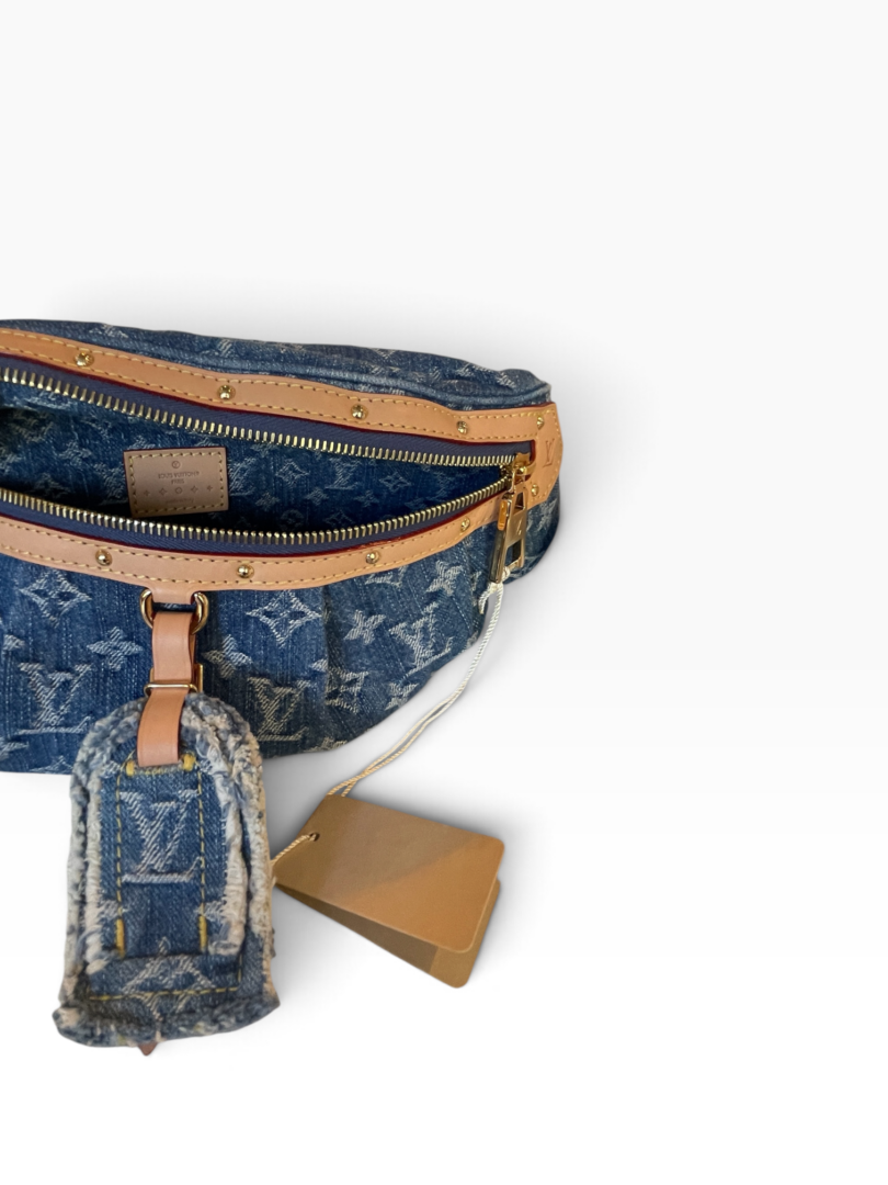 Louis Vuitton High Rise Bumbag Monogram Denim Blue - Image 3